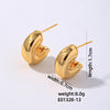 1 Pair Simple Style Classic Style Solid Color Polishing Plating Copper Gold Plated Silver Plated Ear Studs