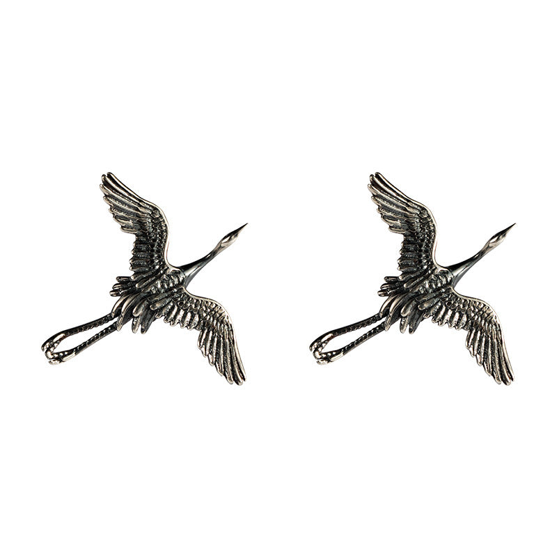 1 Pair Simple Style Crane Alloy Ear Studs