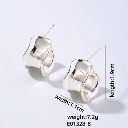 1 Pair Retro Simple Style Geometric Heart Shape Plating Copper Ear Studs