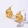 1 Pair Retro Simple Style Geometric Heart Shape Plating Copper Ear Studs