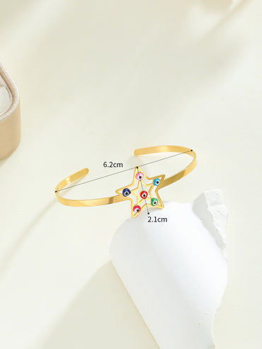 Simple Style Star Stainless Steel Plating 18k Gold Plated Bangle