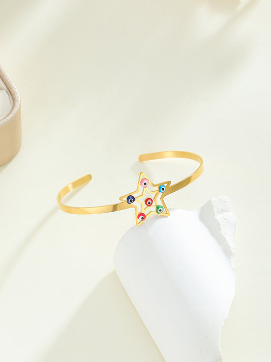 Simple Style Star Stainless Steel Plating 18k Gold Plated Bangle