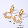 1 Pair Simple Style Classic Style Solid Color Plating Inlay Copper Zircon Gold Plated Earrings