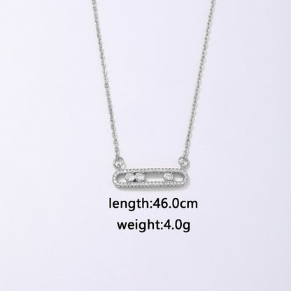 Simple Style Classic Style Geometric Solid Color Stainless Steel Copper Plating Inlay Zircon Pendant Necklace