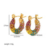 1 Pair Simple Style Circle Donuts Polishing Plating Inlay Stainless Steel Zircon 18k Gold Plated Ear Studs