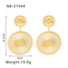 1 Pair Ig Style Retro Geometric Circle Gear Plating Hollow Out Stainless Steel 18k Gold Plated Drop Earrings