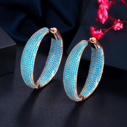 1 Pair Vintage Style Round Plating Inlay Copper Zircon Rhodium Plated Silver Plated Hoop Earrings