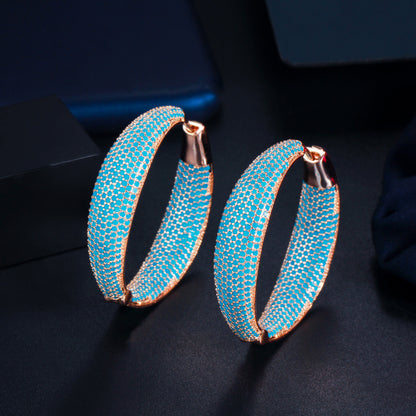 1 Pair Vintage Style Round Plating Inlay Copper Zircon Rhodium Plated Silver Plated Hoop Earrings