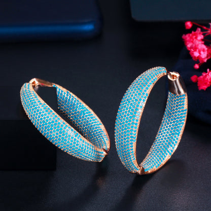 1 Pair Vintage Style Round Plating Inlay Copper Zircon Rhodium Plated Silver Plated Hoop Earrings