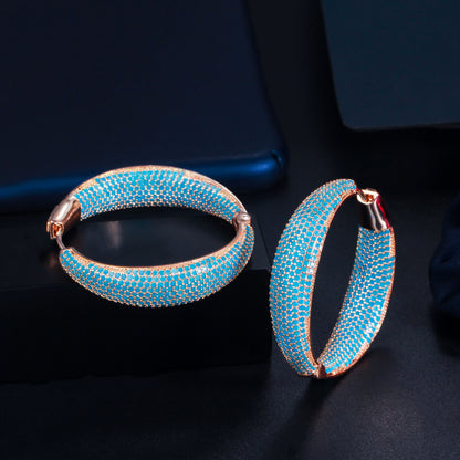 1 Pair Vintage Style Round Plating Inlay Copper Zircon Rhodium Plated Silver Plated Hoop Earrings