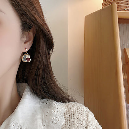 1 Pair Simple Style Color Block Plating Alloy Gold Plated Drop Earrings