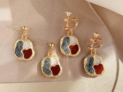 1 Pair Simple Style Color Block Plating Alloy Gold Plated Drop Earrings