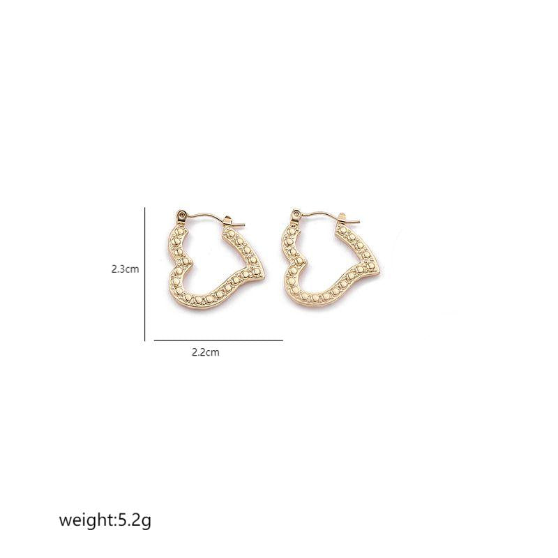 1 Pair Elegant Sweet Commute Heart Shape Plating Stainless Steel 18k Gold Plated Earrings