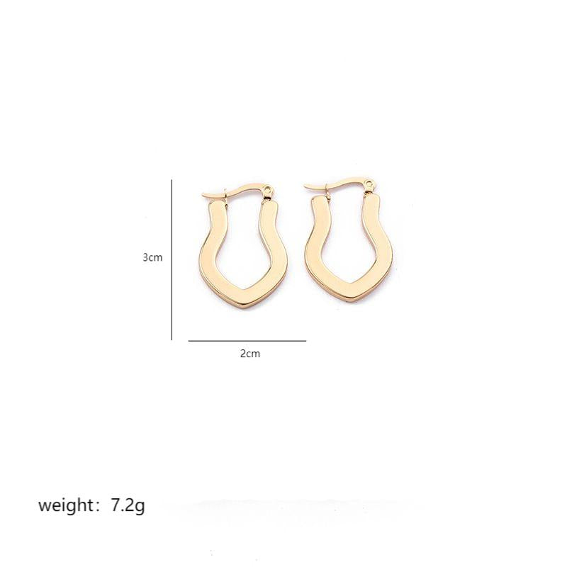 1 Pair Elegant Sweet Commute Heart Shape Plating Stainless Steel 18k Gold Plated Earrings