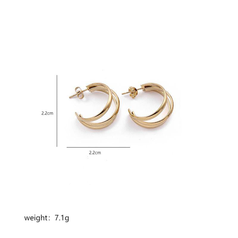 1 Pair Elegant Sweet Commute Heart Shape Plating Stainless Steel 18k Gold Plated Earrings