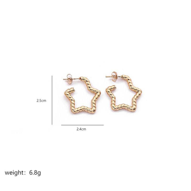 1 Pair Elegant Sweet Commute Heart Shape Plating Stainless Steel 18k Gold Plated Earrings