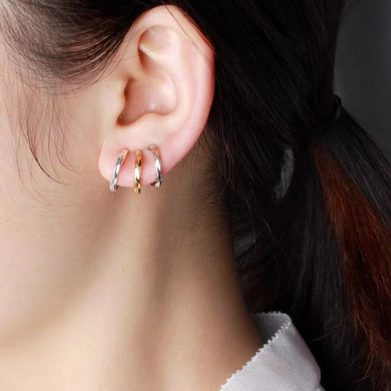 1 Pair Simple Style Solid Color Asymmetrical Plating Copper Gold Plated Earrings