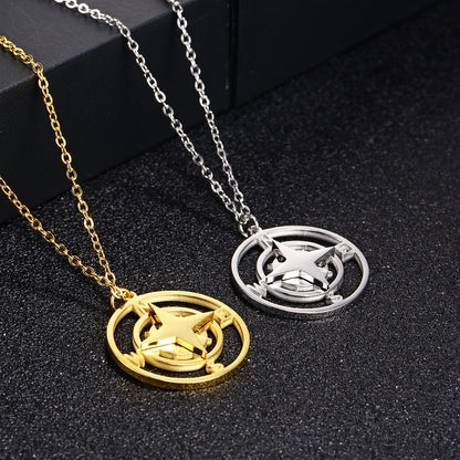 Simple Style Solid Color Stainless Steel Plating Gold Plated Pendant Necklace