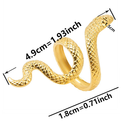 Wholesale Jewelry Classic Style Snake 304 Stainless Steel 18K Gold Plated Polishing Rings