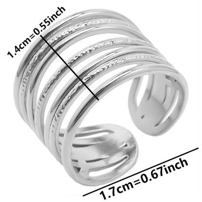 Simple Style Classic Style Solid Color Stainless Steel Asymmetrical Polishing Rings