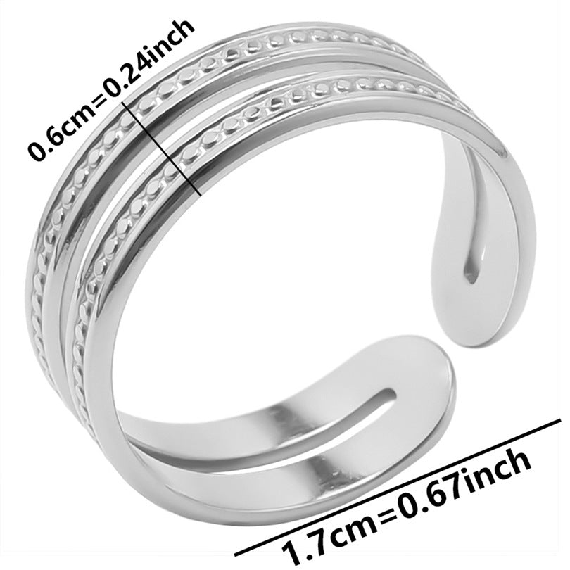 Simple Style Classic Style Solid Color Stainless Steel Asymmetrical Polishing Rings