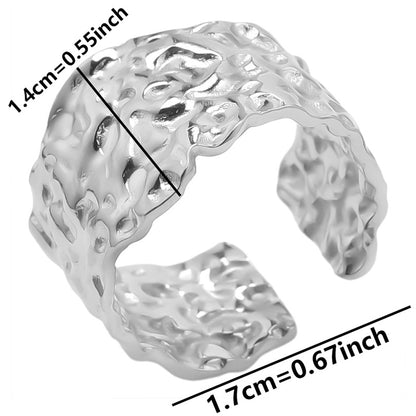 Simple Style Classic Style Solid Color Stainless Steel Asymmetrical Polishing Rings