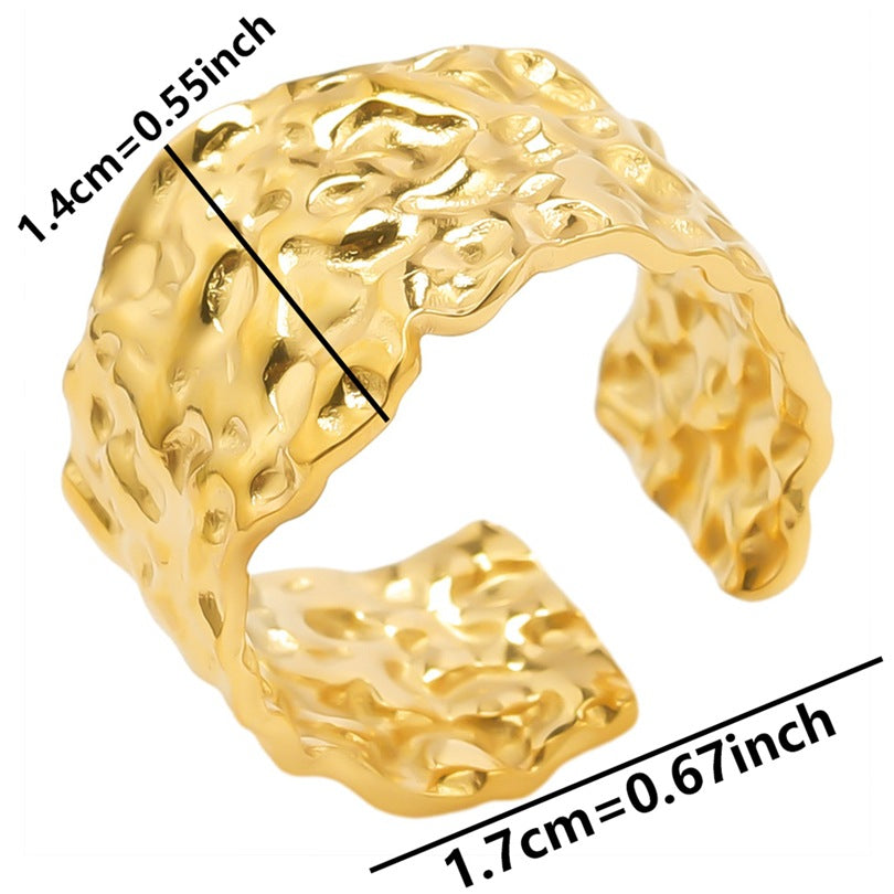 Simple Style Classic Style Solid Color Stainless Steel Asymmetrical Polishing Rings