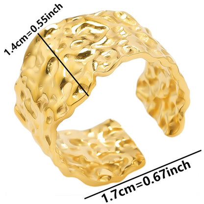 Simple Style Classic Style Solid Color Stainless Steel Asymmetrical Polishing Rings