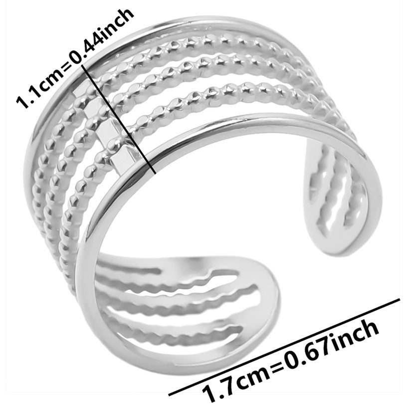 Simple Style Classic Style Solid Color Stainless Steel Asymmetrical Polishing Rings