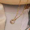 Simple Style Commute Water Droplets Copper 18k Gold Plated Zircon Pendant Necklace In Bulk