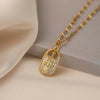 Simple Style Commute Cross Copper Plating Inlay Zircon Pendant Necklace