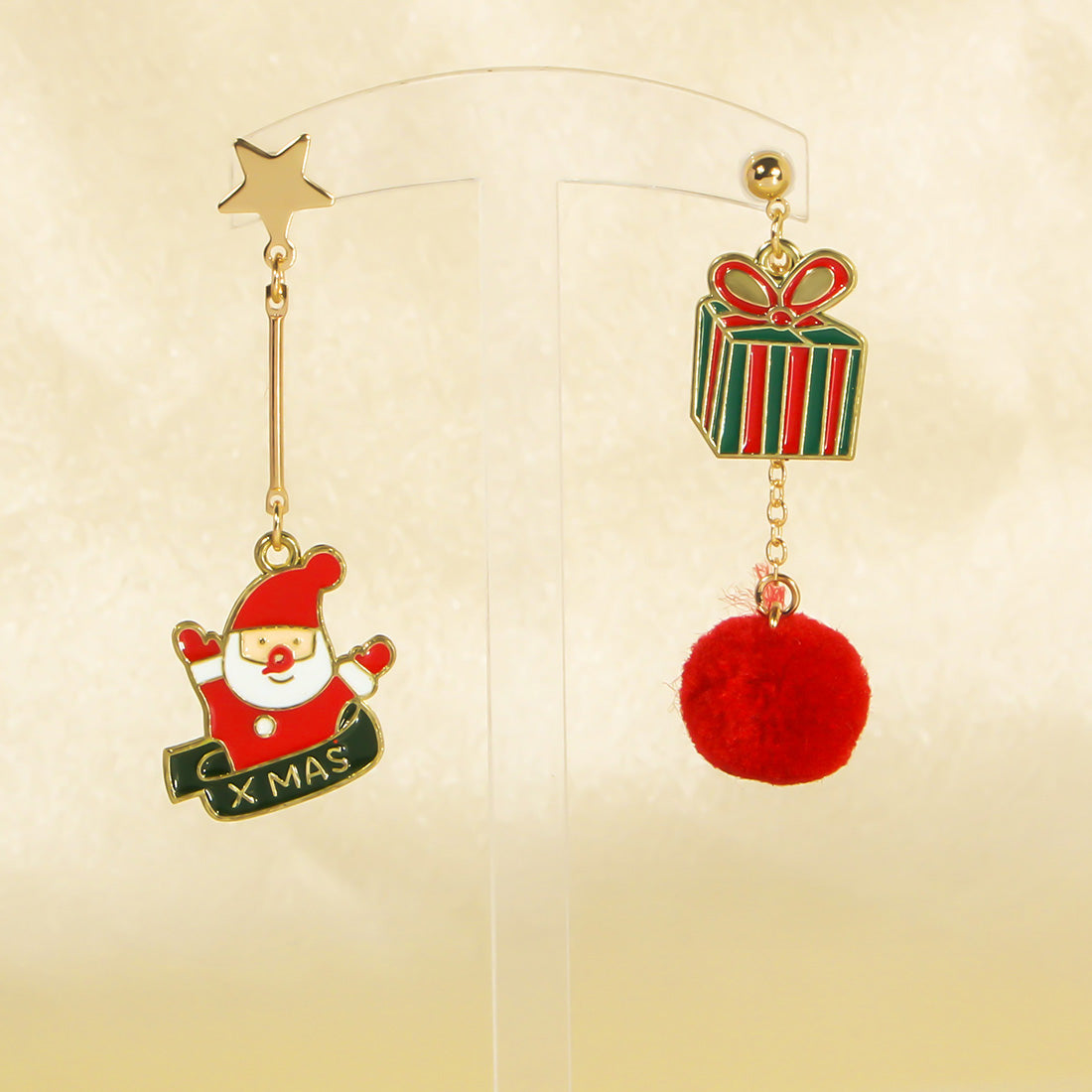 1 Pair Cute Sweet Commute Santa Claus Elk Irregular Alloy Drop Earrings