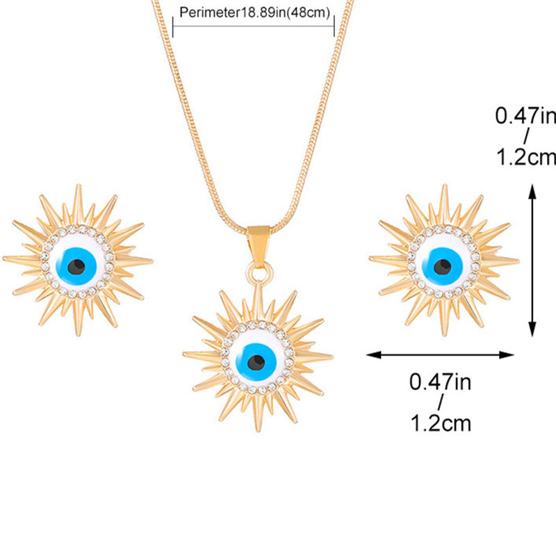 Modern Style Shiny Sun Alloy Plating Inlay Rhinestones Zircon 18k Gold Plated Gold Plated Silver Plated Women's Earrings Necklace
