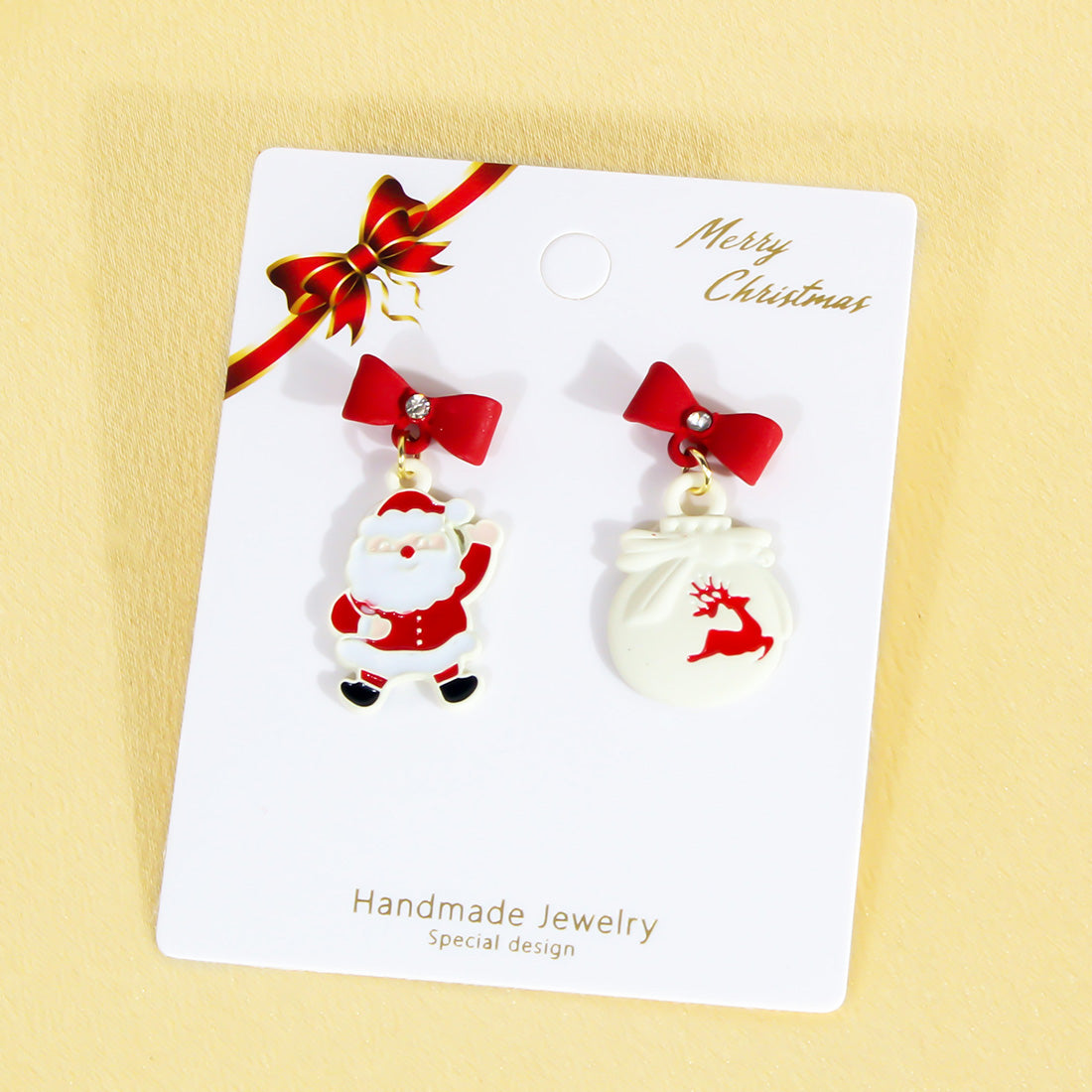 1 Pair Princess Cute Sweet Santa Claus Snowman Snowflake Irregular Alloy Ear Studs