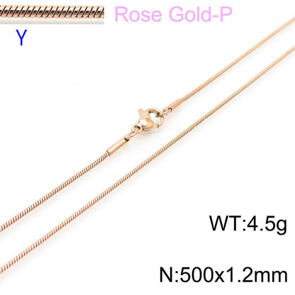 Wholesale Classic Style Solid Color Titanium Steel Chain Necklace