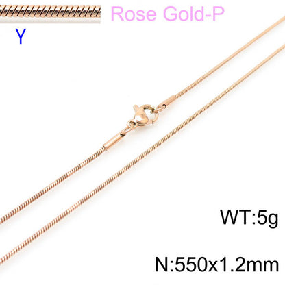 Wholesale Classic Style Solid Color Titanium Steel Chain Necklace