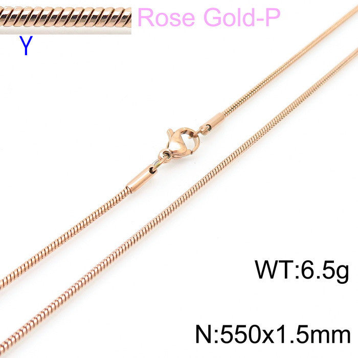 Wholesale Classic Style Solid Color Titanium Steel Chain Necklace