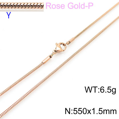 Wholesale Classic Style Solid Color Titanium Steel Chain Necklace