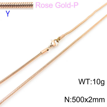 Wholesale Classic Style Solid Color Titanium Steel Chain Necklace