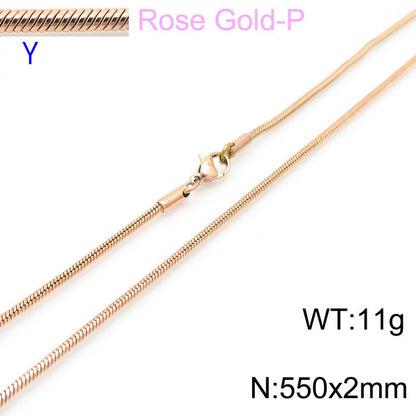 Wholesale Classic Style Solid Color Titanium Steel Chain Necklace