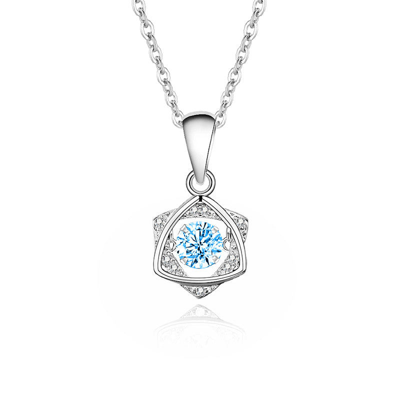 Simple Style Solid Color Sterling Silver Inlay Moissanite Zircon Pendant Necklace