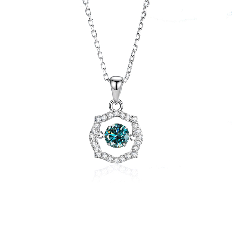 Simple Style Classic Style Solid Color Sterling Silver Inlay Moissanite Zircon Pendant Necklace