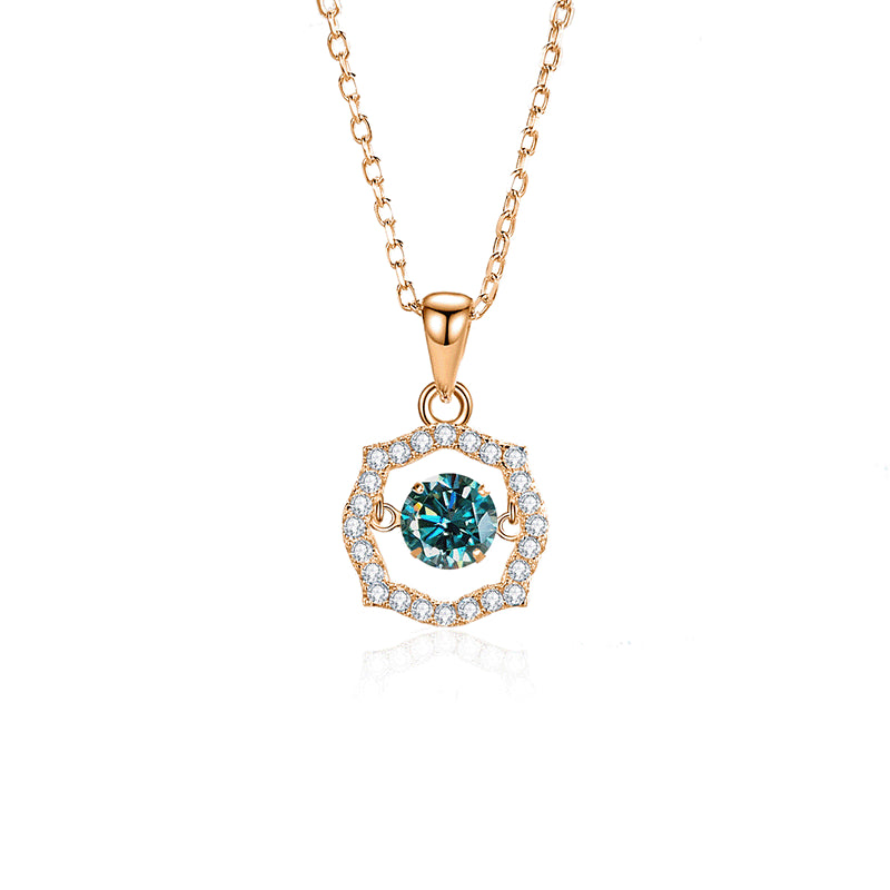 Simple Style Classic Style Solid Color Sterling Silver Inlay Moissanite Zircon Pendant Necklace