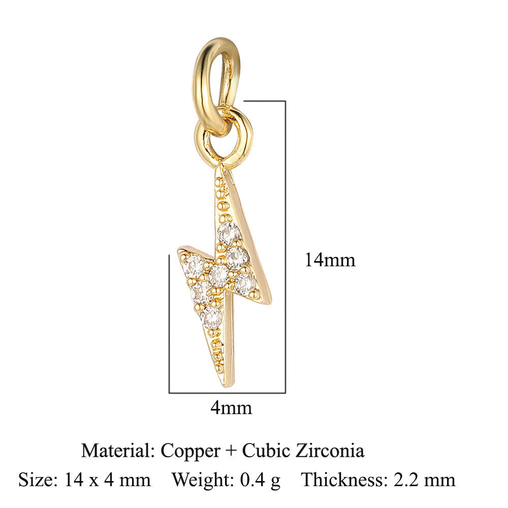 1 Piece Copper Zircon 18K Gold Plated Cross Moon Eye