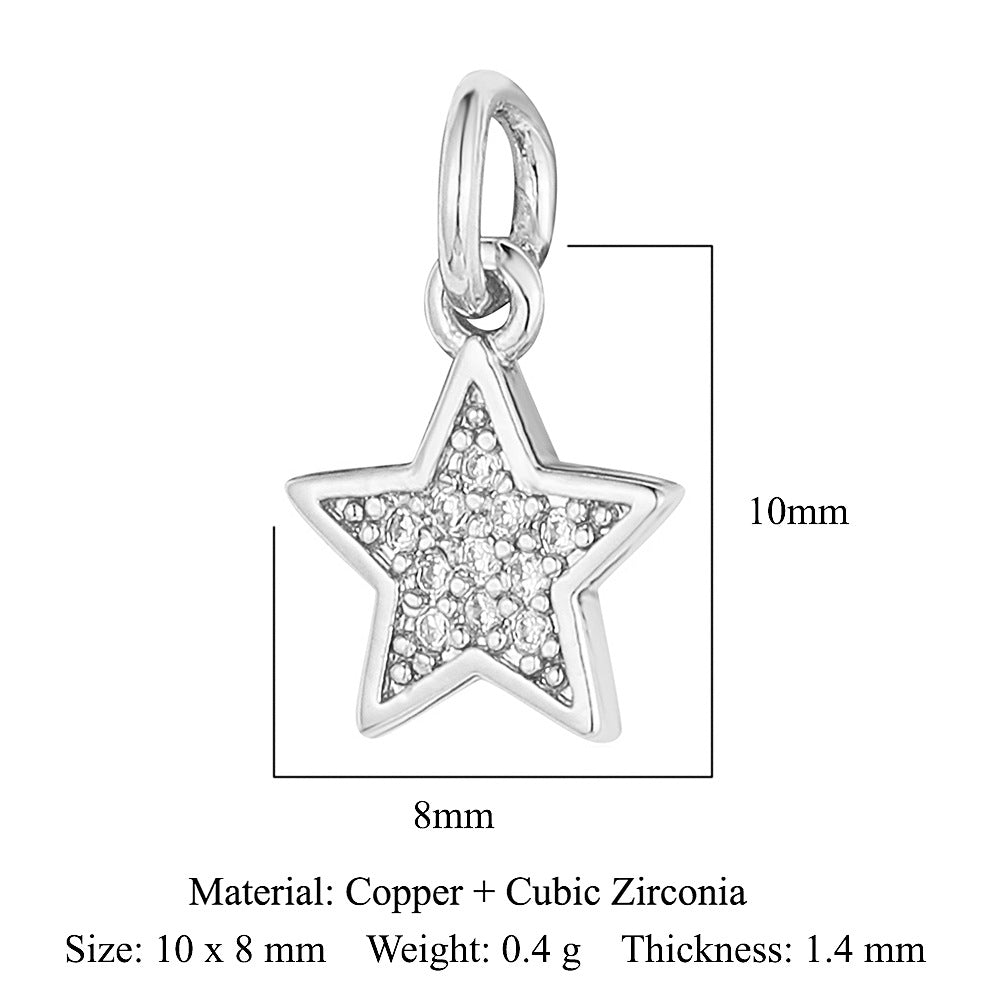 1 Piece Copper Zircon 18K Gold Plated Cross Moon Eye