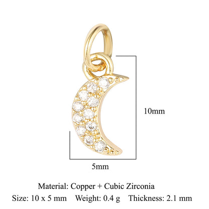 1 Piece Copper Zircon 18K Gold Plated Cross Moon Eye