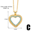 Simple Style Streetwear Heart Shape Copper Plating Inlay Zircon 18k Gold Plated Pendant Necklace