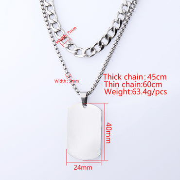 Wholesale Streetwear Solid Color Stainless Steel Plating Gold Plated Layered Necklaces