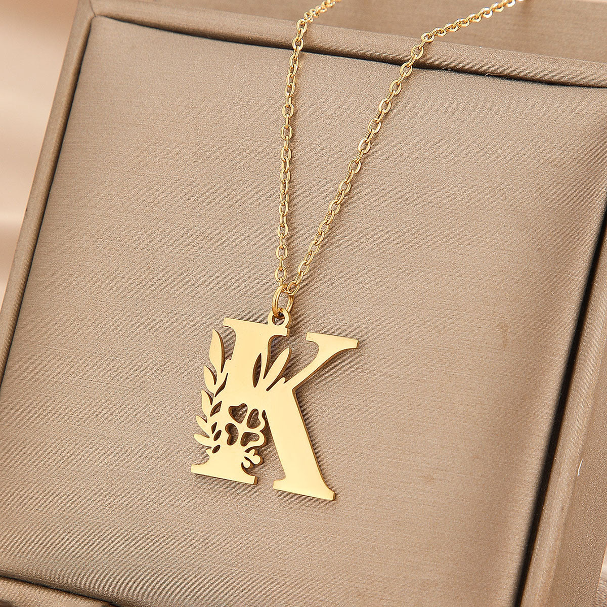 Wholesale Basic Classic Style Letter Stainless Steel Plating Pendant Necklace