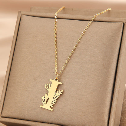 Wholesale Basic Classic Style Letter Stainless Steel Plating Pendant Necklace